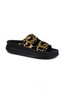 Σανδάλια flatforms δερμάτινα με ponyskin ZEFI FANTASY SANDALS