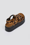 Σανδάλια flatforms δερμάτινα με print ATENEO