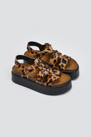 Σανδάλια flatforms δερμάτινα με print ATENEO