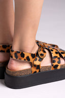 Σανδάλια flatforms δερμάτινα με print ATENEO