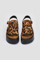 Σανδάλια flatforms δερμάτινα με print ATENEO