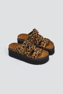 Σανδάλια flatforms δερμάτινα με print ATENEO