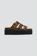 Σανδάλια flatforms δερμάτινα με print ATENEO