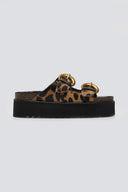 Σανδάλια flatforms δερμάτινα με print ATENEO