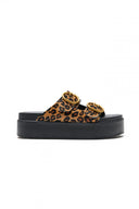 Σανδάλια flatforms δερμάτινα με print ATENEO