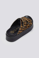Σανδάλια flatforms δερμάτινα με print ATENEO