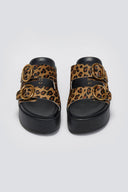 Σανδάλια flatforms δερμάτινα με print ATENEO