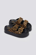 Σανδάλια flatforms δερμάτινα με print ATENEO