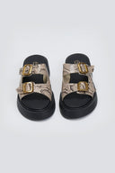 Σανδάλια flatforms δερμάτινα με print Estil
