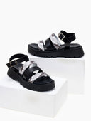 Σανδάλια flatforms δερμάτινα με print TFP