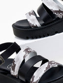 Σανδάλια flatforms δερμάτινα με print TFP