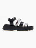Σανδάλια flatforms δερμάτινα με print TFP