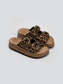 Σανδάλια flatforms δερμάτινα με print ZEFI FANTASY SANDALS