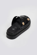 Σανδάλια flatforms δερμάτινα με ψάθα 2522/91
