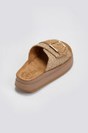 Σανδάλια flatforms δερμάτινα με ψάθα MALFA FANTASY SANDALS