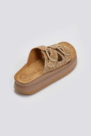 Σανδάλια flatforms δερμάτινα με ψάθα ZEFI FANTASY SANDALS