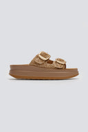Σανδάλια flatforms δερμάτινα με ψάθα ZEFI FANTASY SANDALS