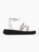 Σανδάλια flatforms δερμάτινα με στρας tfp