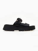 Σανδάλια flatforms δερμάτινα με στρας TFP