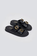 Σανδάλια flatforms δερμάτινα με τοκάδες Estil
