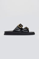 Σανδάλια flatforms δερμάτινα με τοκάδες Estil