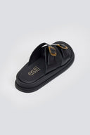 Σανδάλια flatforms δερμάτινα με τοκάδες Estil - Μαύρο - thefashionproject.gr - Estil - 24039002002