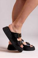 Σανδάλια flatforms δερμάτινα με τοκάδες Ragazza 01236