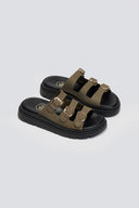 Σανδάλια flatforms δερμάτινα με τρεις φάσες Tfp