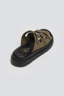 Σανδάλια flatforms δερμάτινα με τρεις φάσες Tfp
