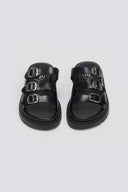 Σανδάλια flatforms δερμάτινα με τρεις φάσες Tfp