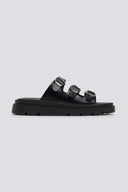 Σανδάλια flatforms δερμάτινα με τρεις φάσες Tfp