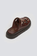 Σανδάλια flatforms δερμάτινα με τρεις φάσες Tfp