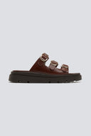 Σανδάλια flatforms δερμάτινα με τρεις φάσες Tfp - Καφέ - thefashionproject.gr - TFP