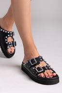 Σανδάλια flatforms δερμάτινα με τρουκς ATENEO 