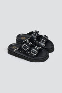 Σανδάλια flatforms δερμάτινα με τρουκς ATENEO 