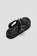 Σανδάλια flatforms δερμάτινα με τρουκς ATENEO
