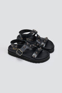 Σανδάλια flatforms δερμάτινα με τρουκς ATENEO