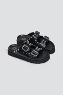Σανδάλια flatforms δερμάτινα με τρουκς ATENEO - Μαύρο - thefashionproject.gr - ATENEO - 23668002002