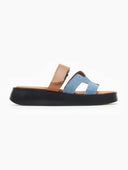 Σανδάλια flatforms δερμάτινα με τζιν φάσα tfp - Ταμπά - thefashionproject.gr - TFP