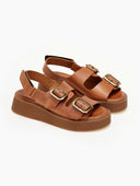 Σανδάλια flatforms δερμάτινα με velcro Iris Sandals