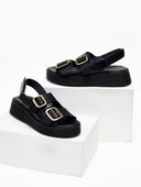 Σανδάλια flatforms δερμάτινα με velcro Iris Sandals