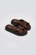 Σανδάλια flatforms δερμάτινα nubuck Tfp