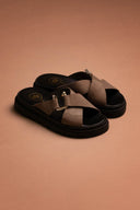 Σανδάλια flatforms δερμάτινα nubuck Tfp - Τάουπε