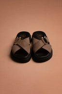 Σανδάλια flatforms δερμάτινα nubuck Tfp - Τάουπε