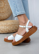 Σανδάλια flatforms δερμάτινα Ragazza 01160