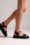 Σανδάλια flatforms δερμάτινα Ragazza 01229