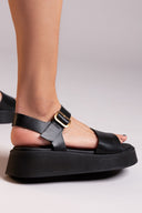 Σανδάλια flatforms δερμάτινα Ragazza 01229