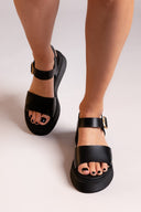 Σανδάλια flatforms δερμάτινα Ragazza 01229