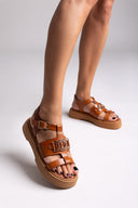 Σανδάλια flatforms δερμάτινα Tfp