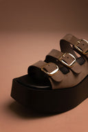 Σανδάλια flatforms δερμάτινα με τοκάδες Tfp - Πούρο